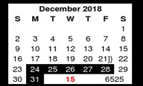 District School Academic Calendar for Evans Ses for December 2018