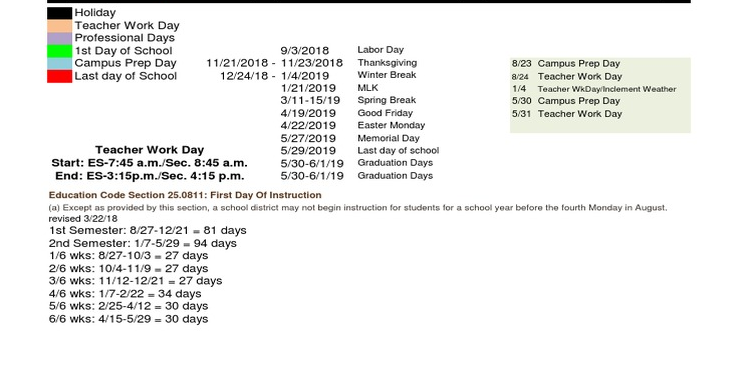 District School Academic Calendar Key for Student Learning And Guidance Cent