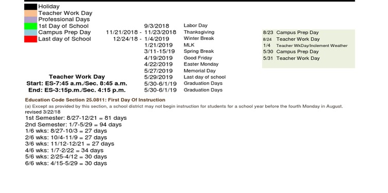 District School Academic Calendar Key for Carroll High School