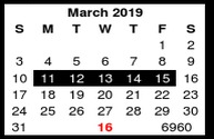 District School Academic Calendar for Travis Elementary School for March 2019