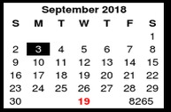 District School Academic Calendar for Lexington Elementary School for September 2018