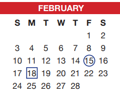 District School Academic Calendar for Crowley High School for February 2019