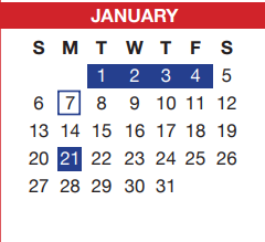 District School Academic Calendar for H F Stevens Middle for January 2019