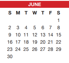 District School Academic Calendar for Crowley H S 9th Grade Campus for June 2019