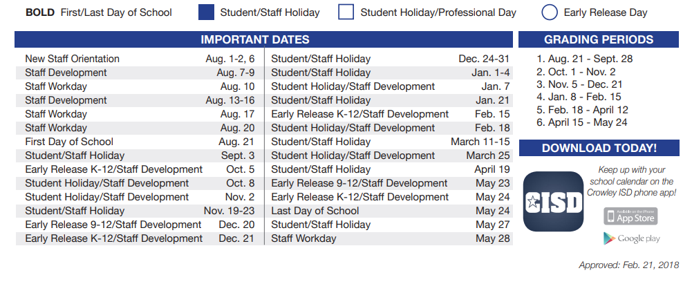 District School Academic Calendar Key for Oakmont Elementary