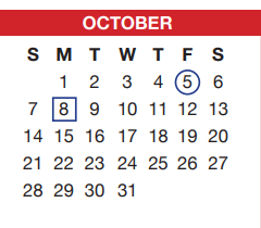 District School Academic Calendar for Crowley Middle for October 2018