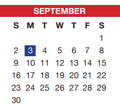 District School Academic Calendar for Jackie Carden Elementary for September 2018