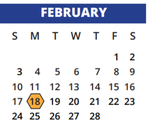 District School Academic Calendar for Sampson Elementary for February 2019