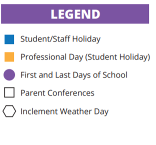 District School Academic Calendar Legend for Cy-fair High School