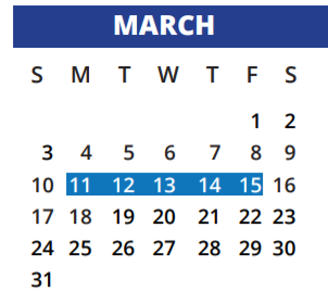 District School Academic Calendar for Cypress Ridge High School for March 2019