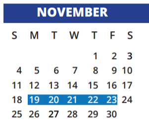 District School Academic Calendar for Ault Elementary School for November 2018