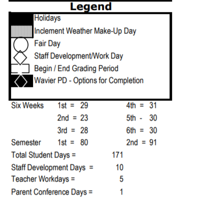 District School Academic Calendar Key for Arthur Kramer Elementary School