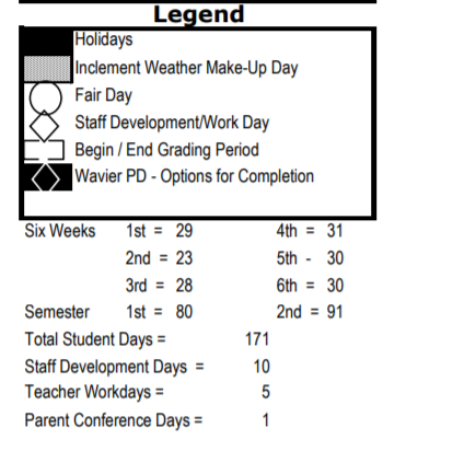 District School Academic Calendar Key for Leila P Cowart Elementary School