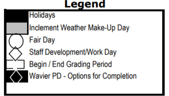 District School Academic Calendar Legend for L V Stockard Middle