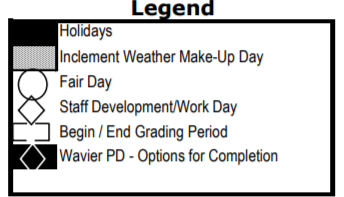 District School Academic Calendar Legend for Arthur Kramer Elementary School