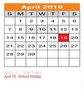 District School Academic Calendar for Calhoun Middle for April 2019