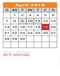 District School Academic Calendar for Regional Day Sch Deaf for April 2019