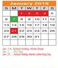 District School Academic Calendar for Lee Elementary for January 2019