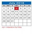 District School Academic Calendar for Denton Co J J A E P for July 2018