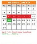 District School Academic Calendar for Regional Day Sch Deaf for March 2019