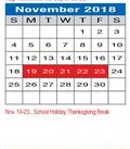 District School Academic Calendar for Joe Dale Sparks Campus for November 2018