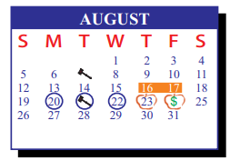 District School Academic Calendar for De La Vina Elementary for August 2018