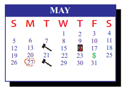 District School Academic Calendar for De La Vina Elementary for May 2019
