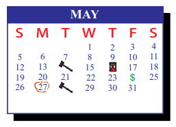 District School Academic Calendar for J J A E P for May 2019