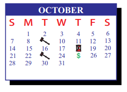 District School Academic Calendar for De La Vina Elementary for October 2018