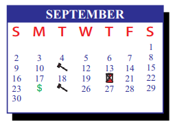 District School Academic Calendar for De La Vina Elementary for September 2018