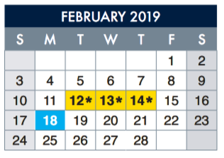 District School Academic Calendar for Charles Middle for February 2019