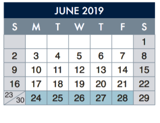 District School Academic Calendar for Bowie High School for June 2019