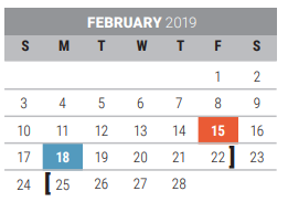 District School Academic Calendar for Riddle Elementary for February 2019