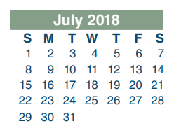 District School Academic Calendar for North Shore Middle for July 2018
