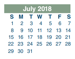 District School Academic Calendar for North Shore Senior High for July 2018