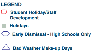 District School Academic Calendar Legend for Freedom Elementary