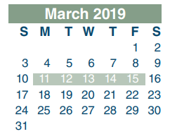 District School Academic Calendar for James B Havard Elementary for March 2019