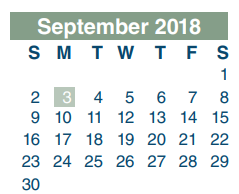 District School Academic Calendar for Normandy Crossing Elementary for September 2018