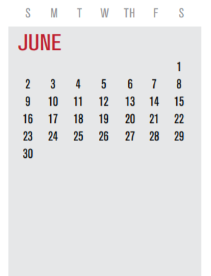 District School Academic Calendar for P I P for June 2019