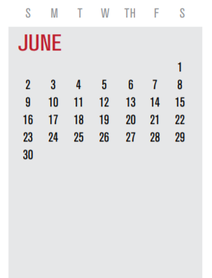 District School Academic Calendar for Shugart Elementary for June 2019