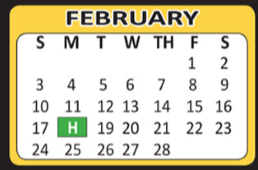 District School Academic Calendar for Scheh Elementary for February 2019