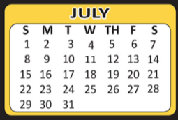 District School Academic Calendar for H W Schulze Elementary for July 2018