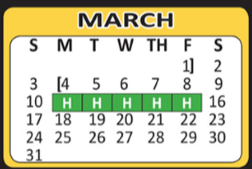 District School Academic Calendar for Hac Daep Middle School for March 2019