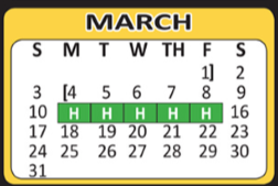 District School Academic Calendar for Harlandale Middle School for March 2019