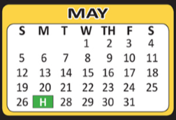 District School Academic Calendar for Hac Daep High School for May 2019