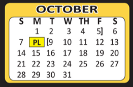 District School Academic Calendar for V M Adams Elementary for October 2018