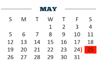 District School Academic Calendar for Moises Vela Middle School for May 2019