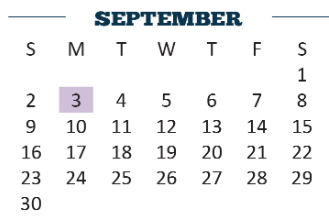 District School Academic Calendar for Long Elementary for September 2018