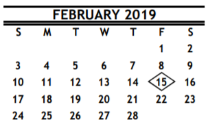 District School Academic Calendar for Pin Oak Middle School for February 2019