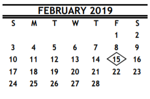 District School Academic Calendar for R D S P D for February 2019